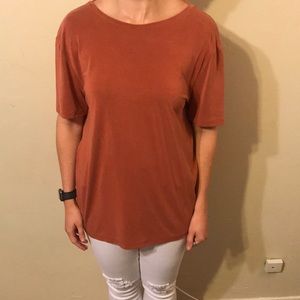 Burnt orange American apparel tee